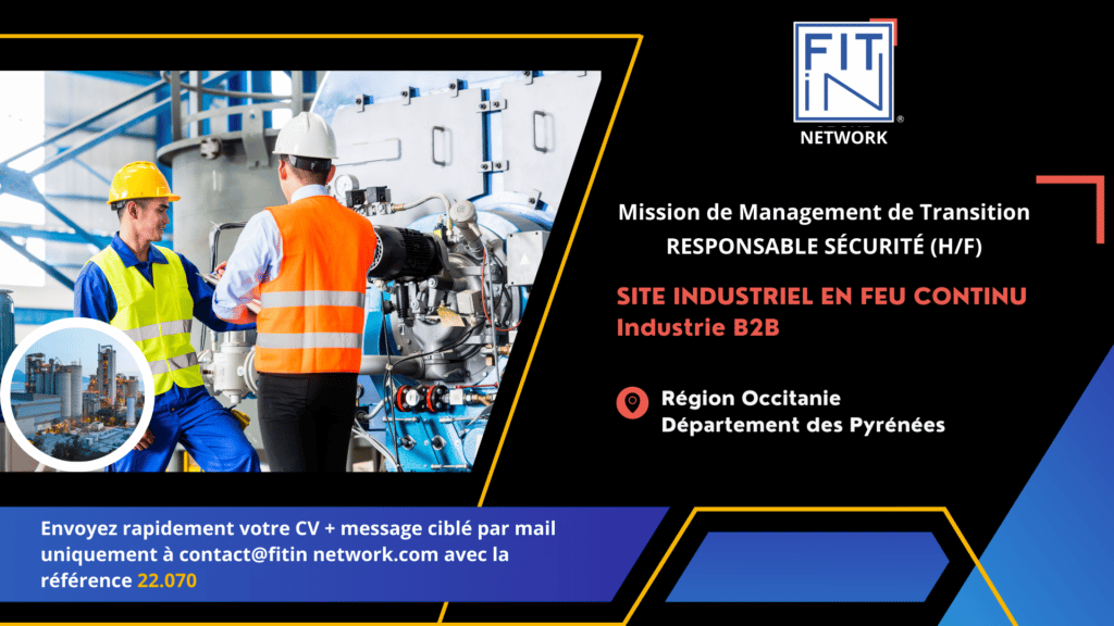 Management De Transition – Responsable Sécurité (H/F) – Site Industriel