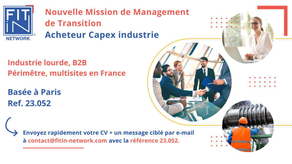 Mission de Management de transition – Acheteur Capex industrie