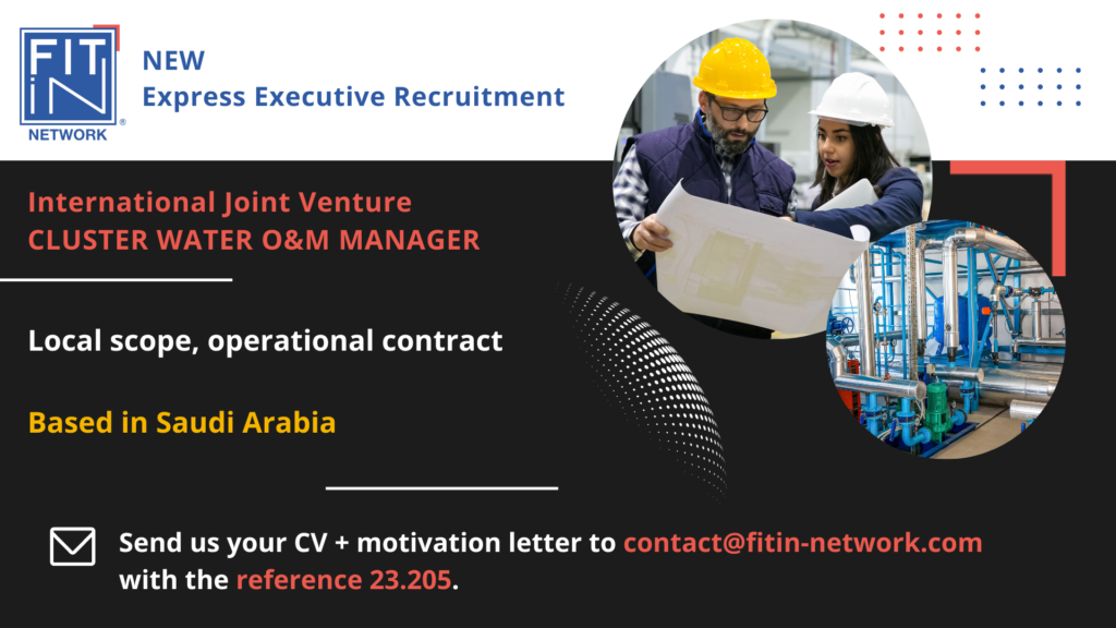 Express Executive Recruitment – CLUSTER WATER O&M MANAGER, Ref. 23.205