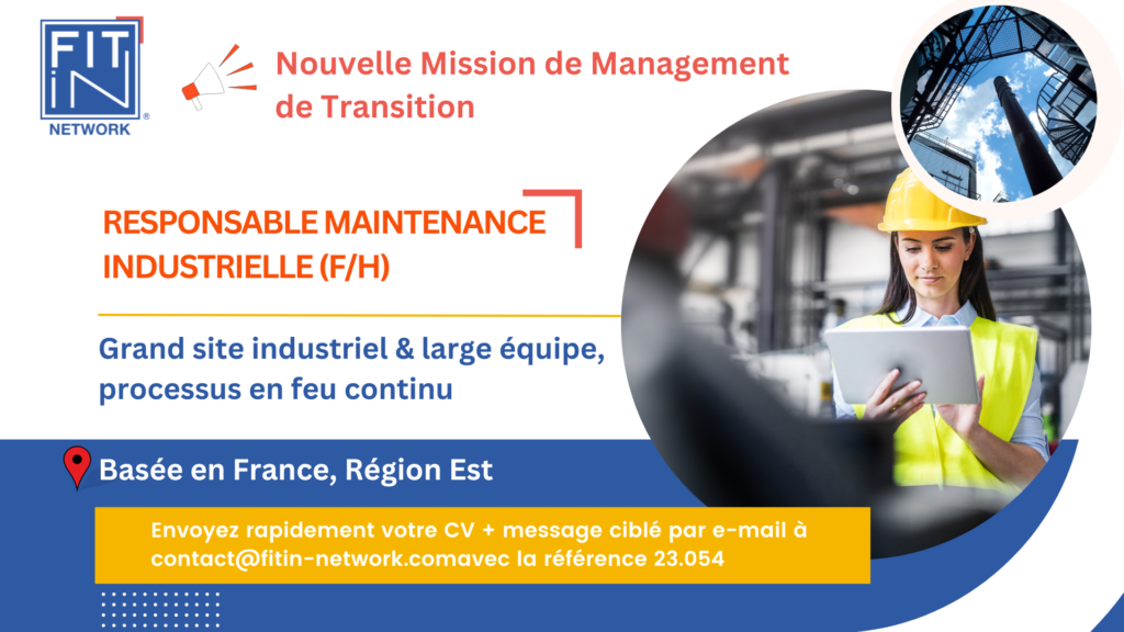 Mission de Management de Transition – Responsable de la Maintenance Industrielle