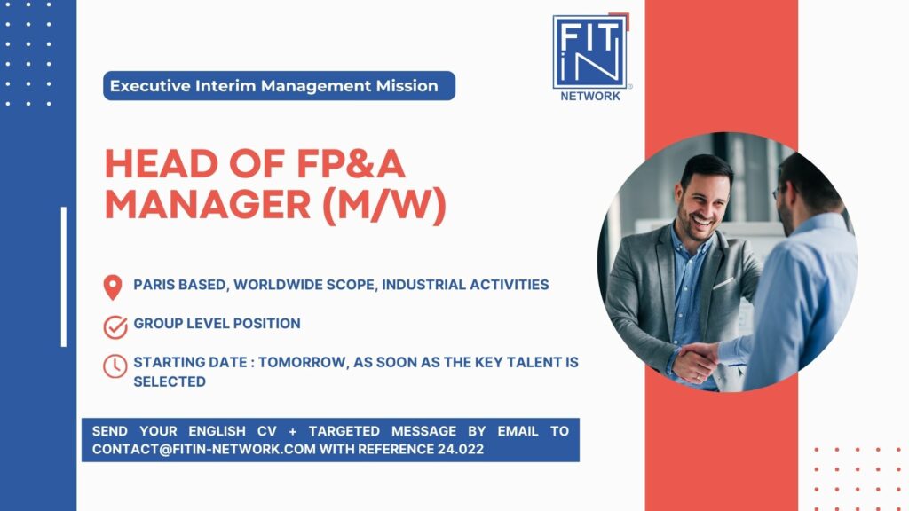 CHEF DE SERVICE FP&A MANAGER (M/W)